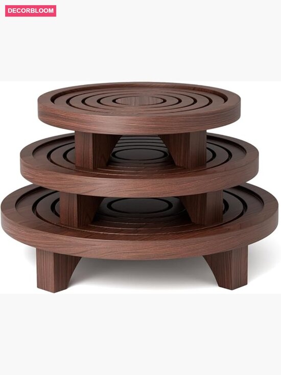 Other - 3-Pack Wooden Plant Stands Indoor Pedestal Riser Set of 3